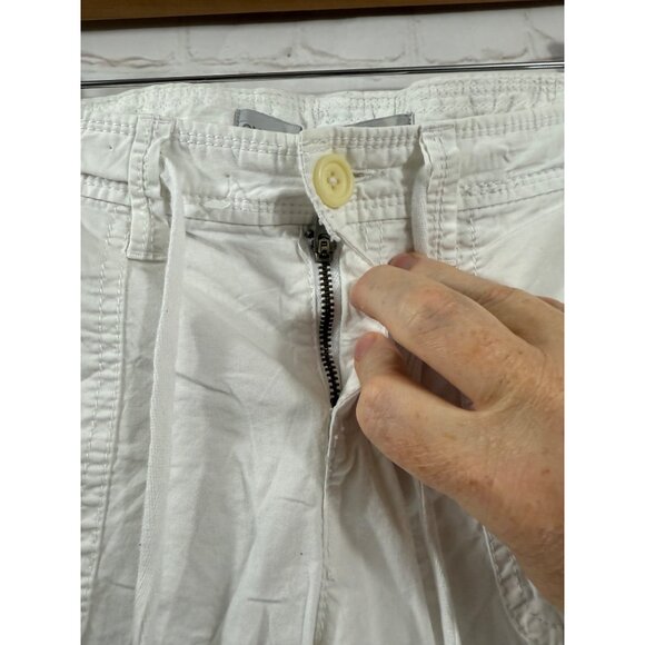 Old Navy Shorts Womens Size 6 White Low Rise Drawstring Waist Cuffed Hem (READ) - Picture 6 of 6
